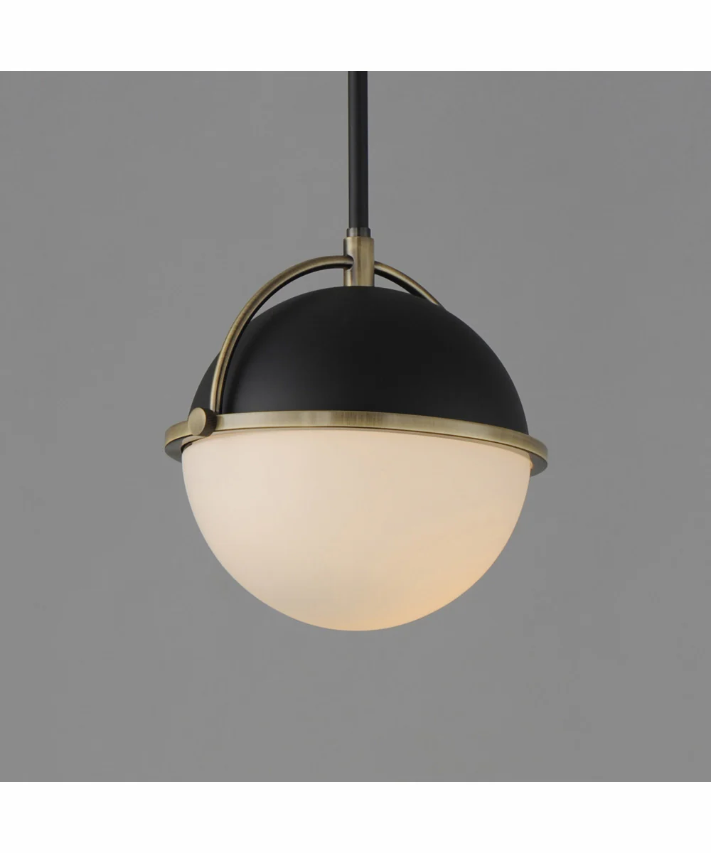 Duke 10 inch Single Pendant Black/Weathered Brass - Image 3