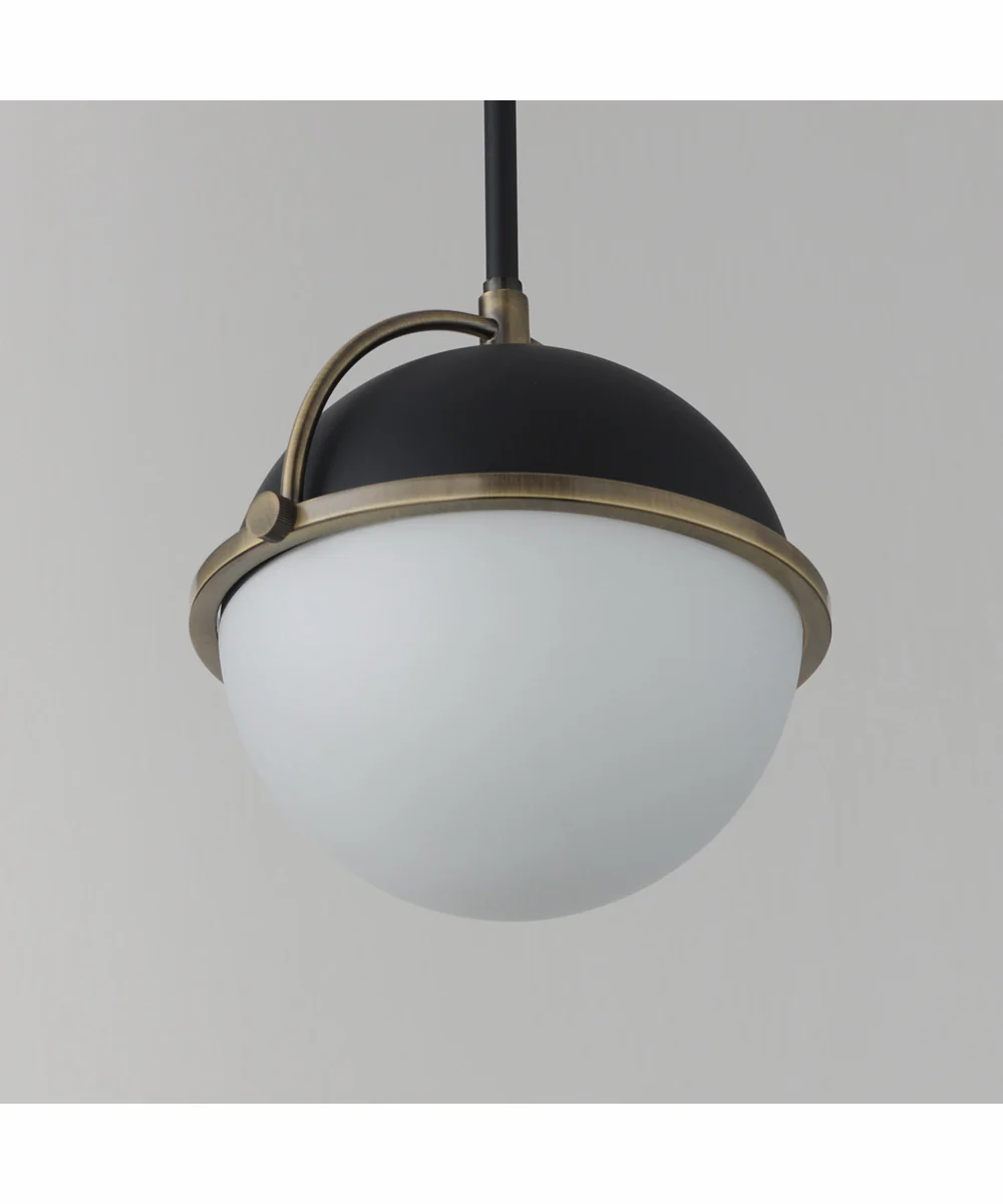 Duke 10 inch Single Pendant Black/Weathered Brass - Image 4