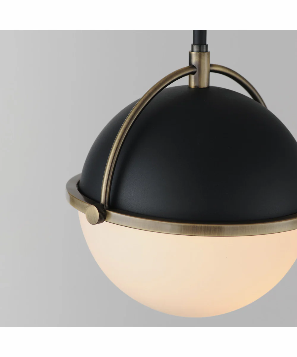 Duke 10 inch Single Pendant Black/Weathered Brass - Image 5