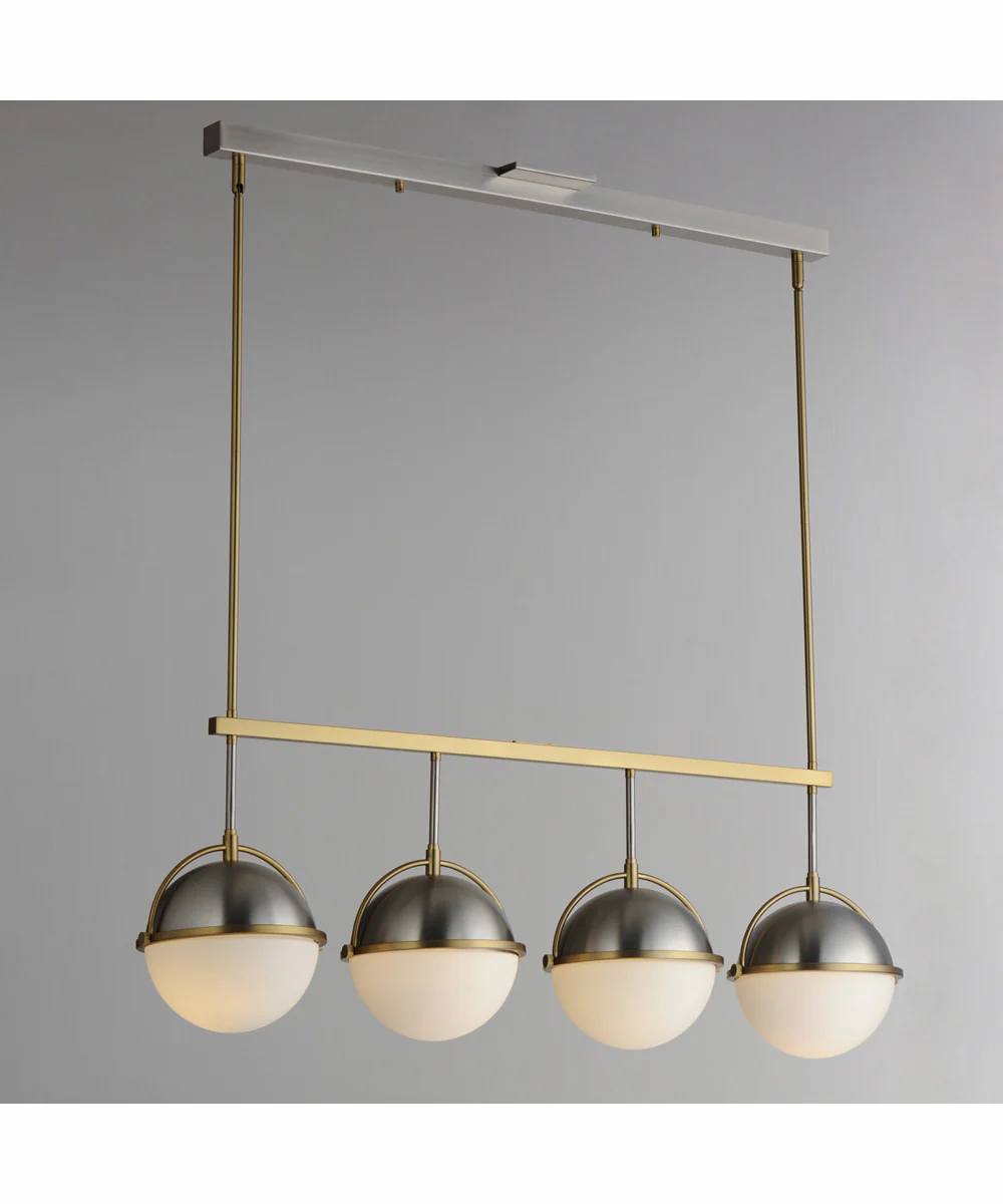 Duke 4-Light Linear Pendant Satin Nickel / Satin Brass - Image 2
