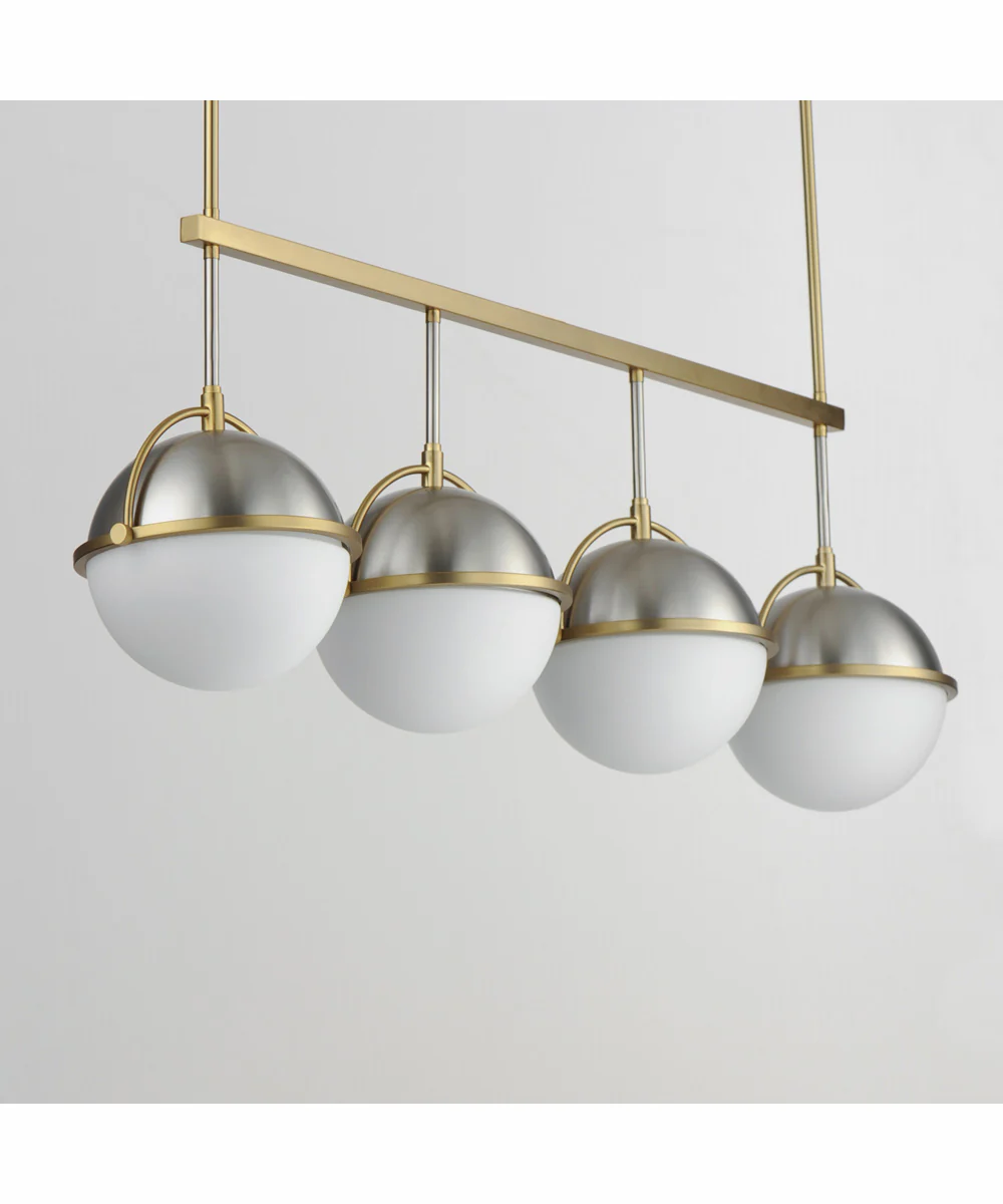 Duke 4-Light Linear Pendant Satin Nickel / Satin Brass - Image 3