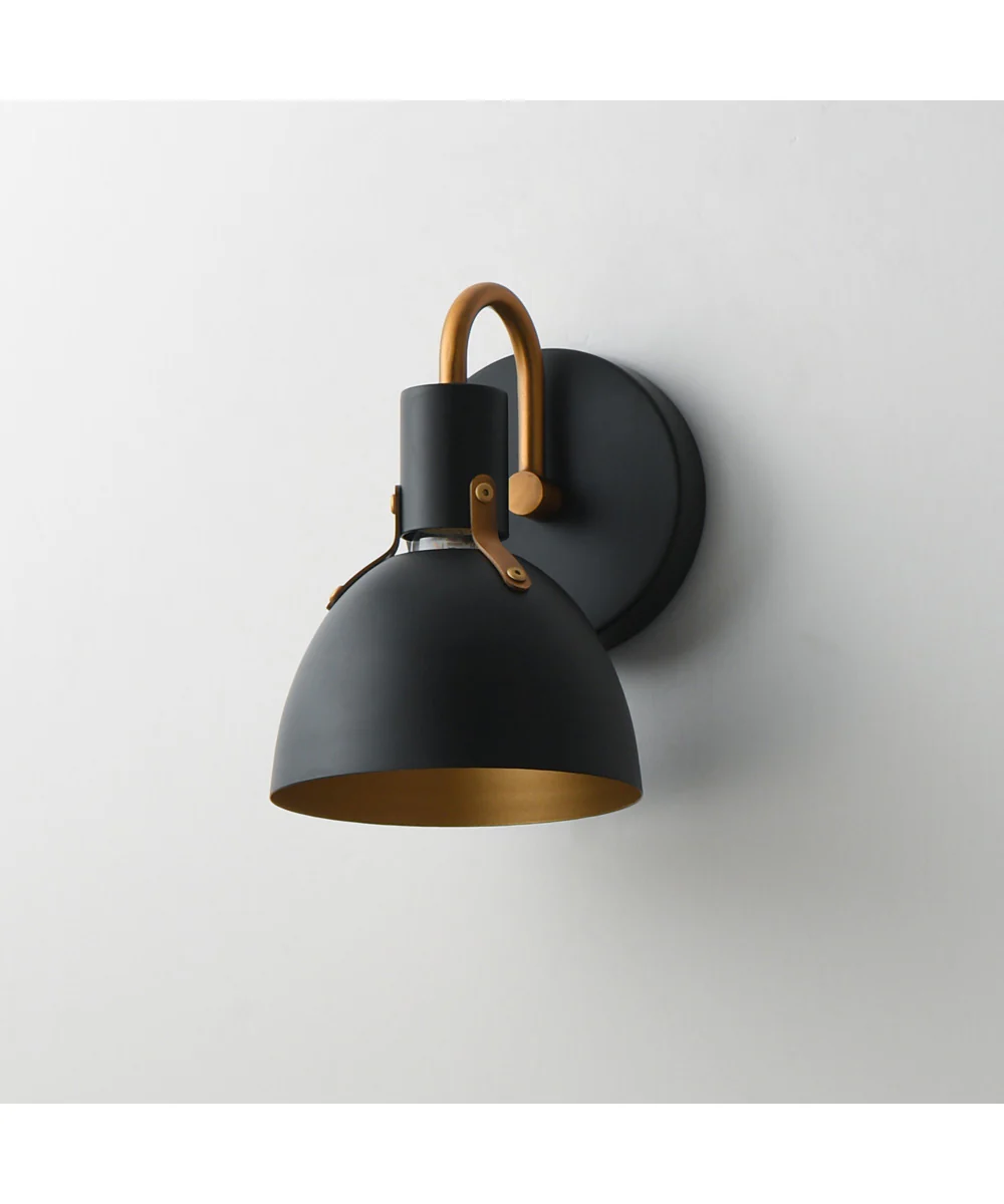 Dusk 1-Light Wall Sconce Black / Antique Brass - Image 4