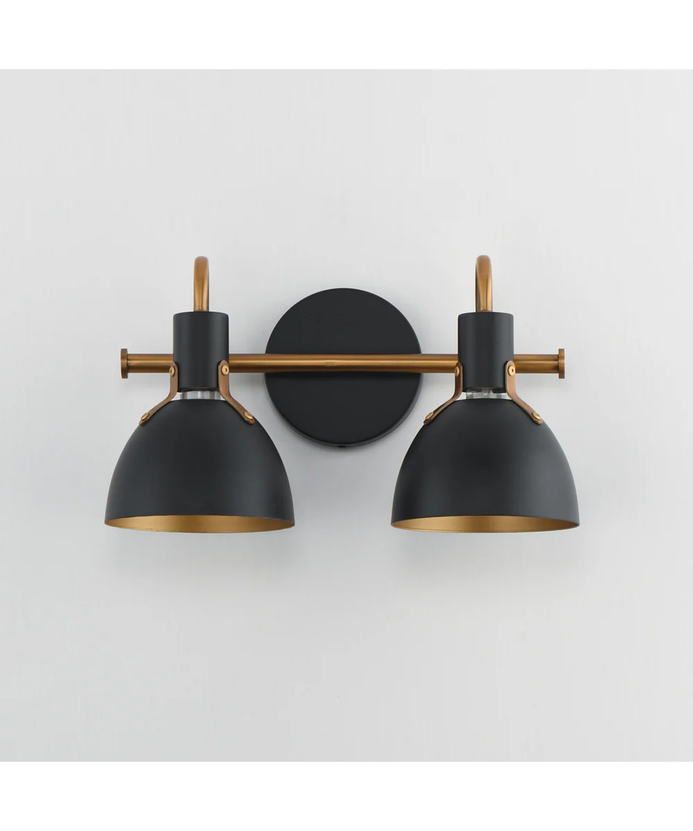 Dusk 2-Light Wall Sconce Black / Antique Brass - Image 4