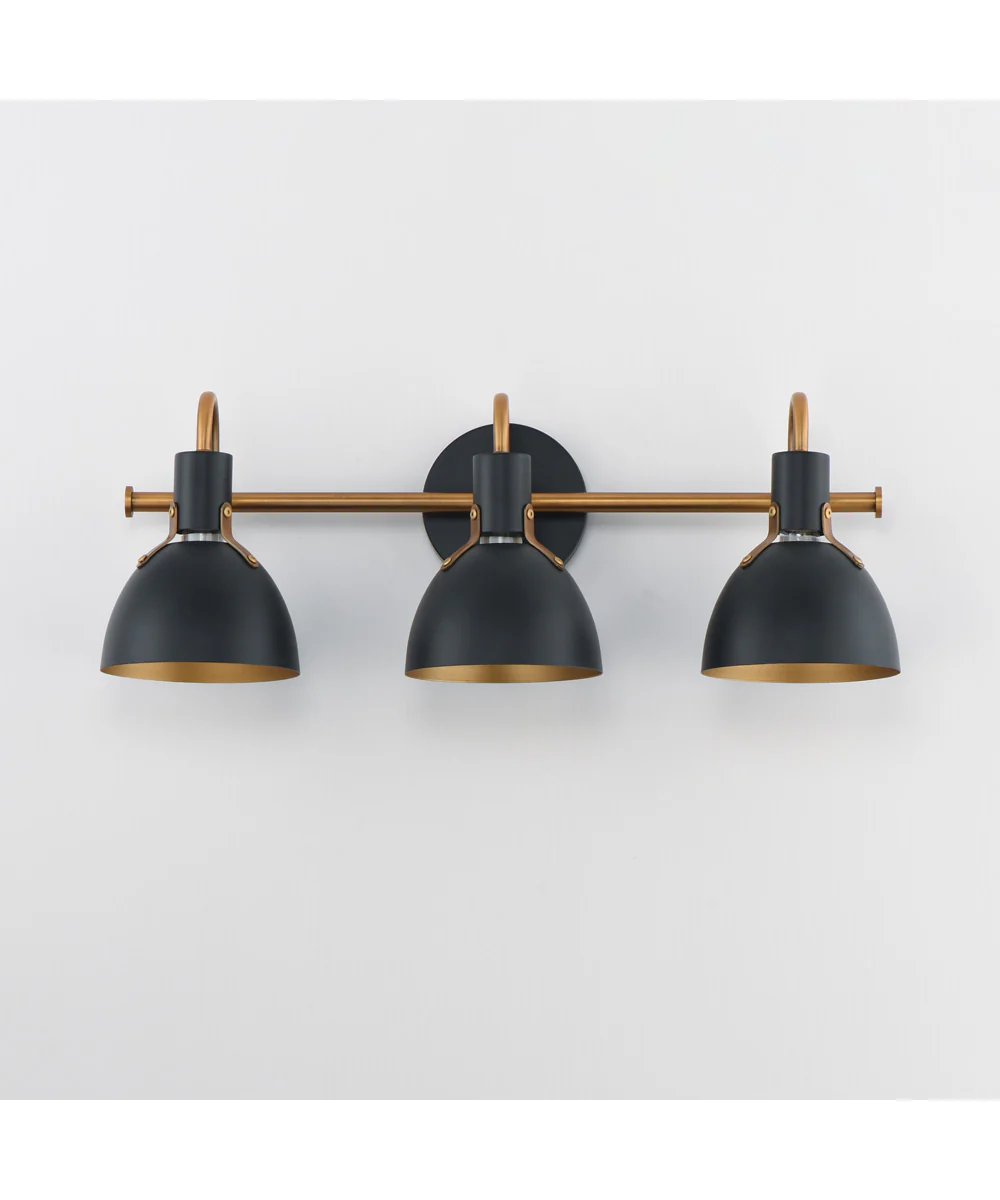 Dusk 3-Light Wall Sconce Black / Antique Brass - Image 3