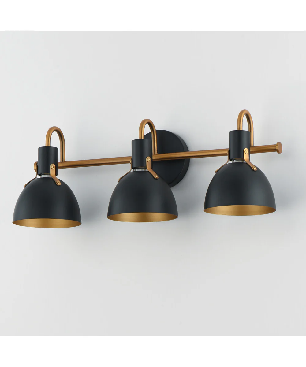 Dusk 3-Light Wall Sconce Black / Antique Brass - Image 4