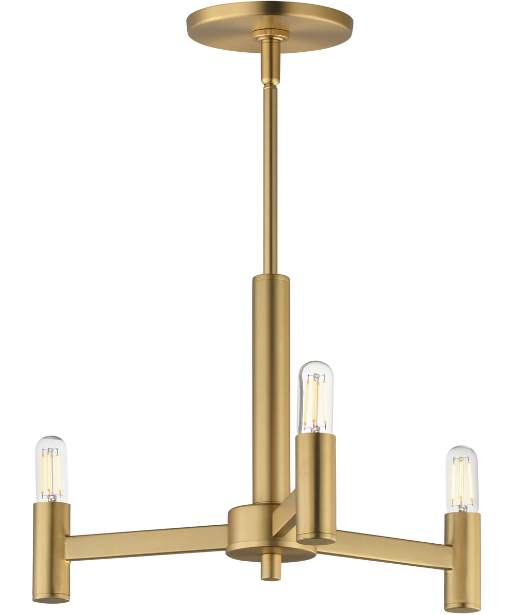 Emana 3-Light Chandelier Natural Aged Brass
