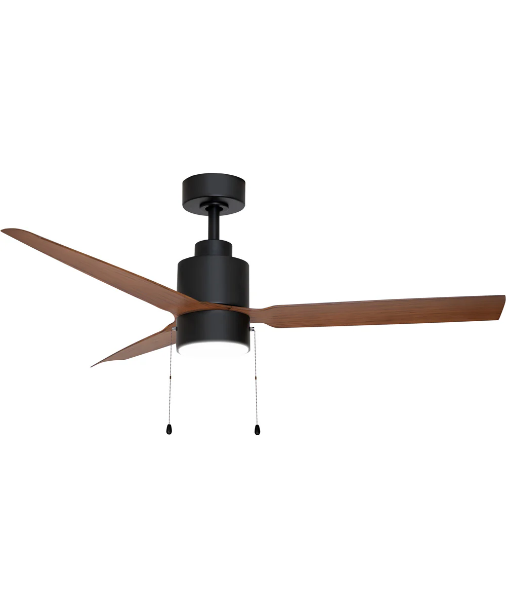 Falcon Pull Chain 52 inch In/Outdoor Fan w LED Light Black / Walnut - Image 2