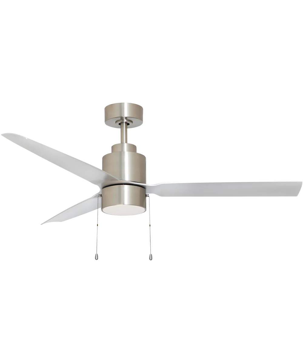 Falcon Pull Chain 52 inch In/Outdoor Fan w LED Light Satin Nickel