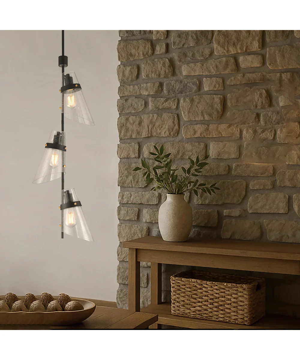 Finch 3-Light Vertical Pendant Dark Bronze/Antique Brass - Image 2