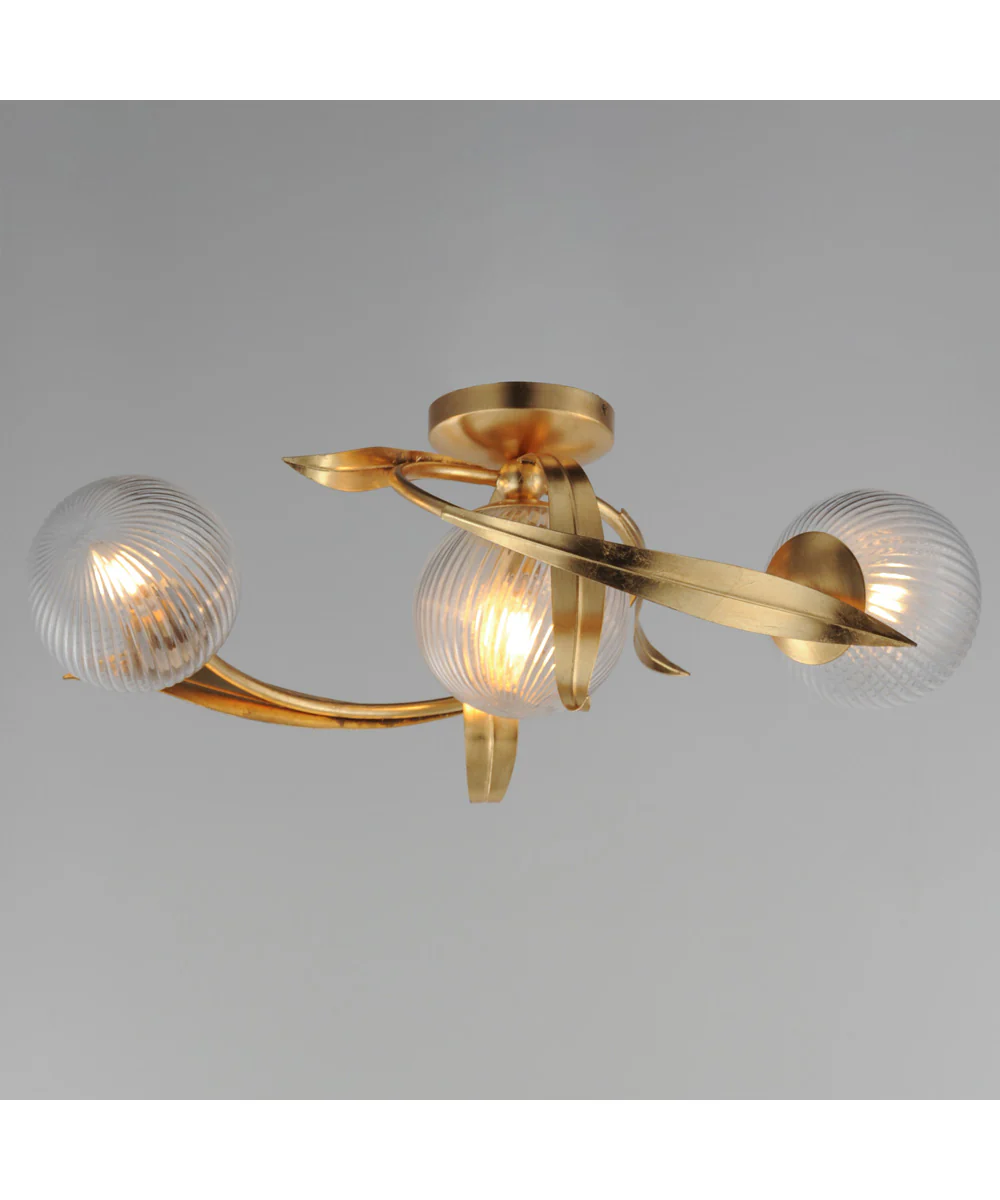 Firenze 3-Light Flush Mount Gold Leaf - Image 3