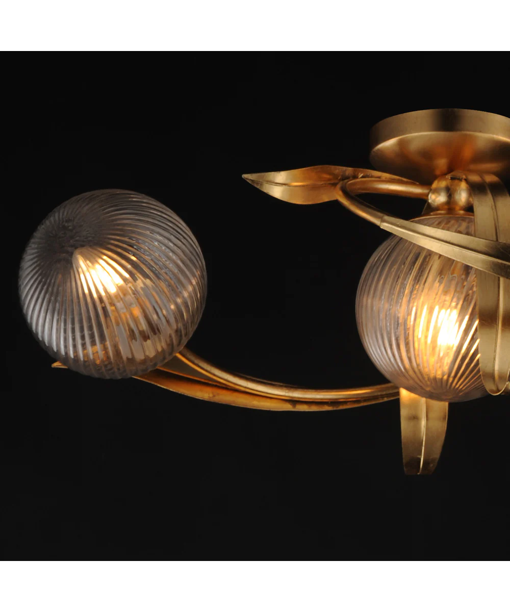 Firenze 3-Light Flush Mount Gold Leaf - Image 4