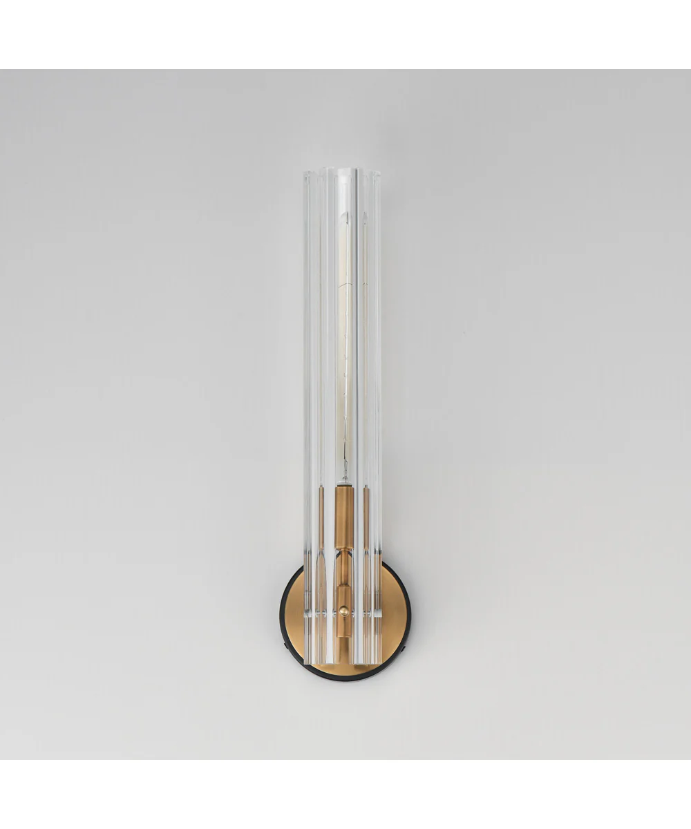 Flambeau 1-Light Wall Sconce Black / Antique Brass - Image 2