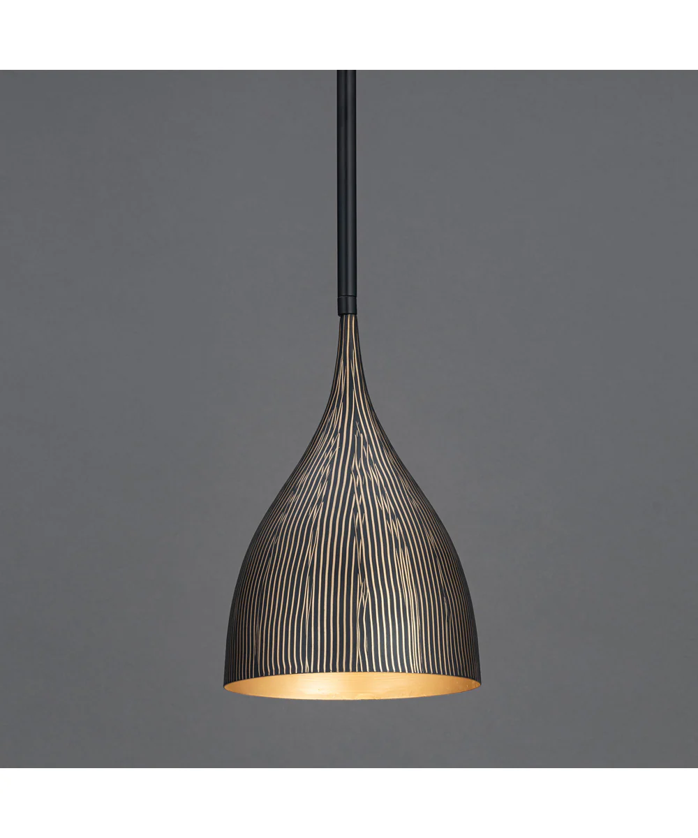 Fleur 1-Light Mini Pendant Black / Gold - Image 3