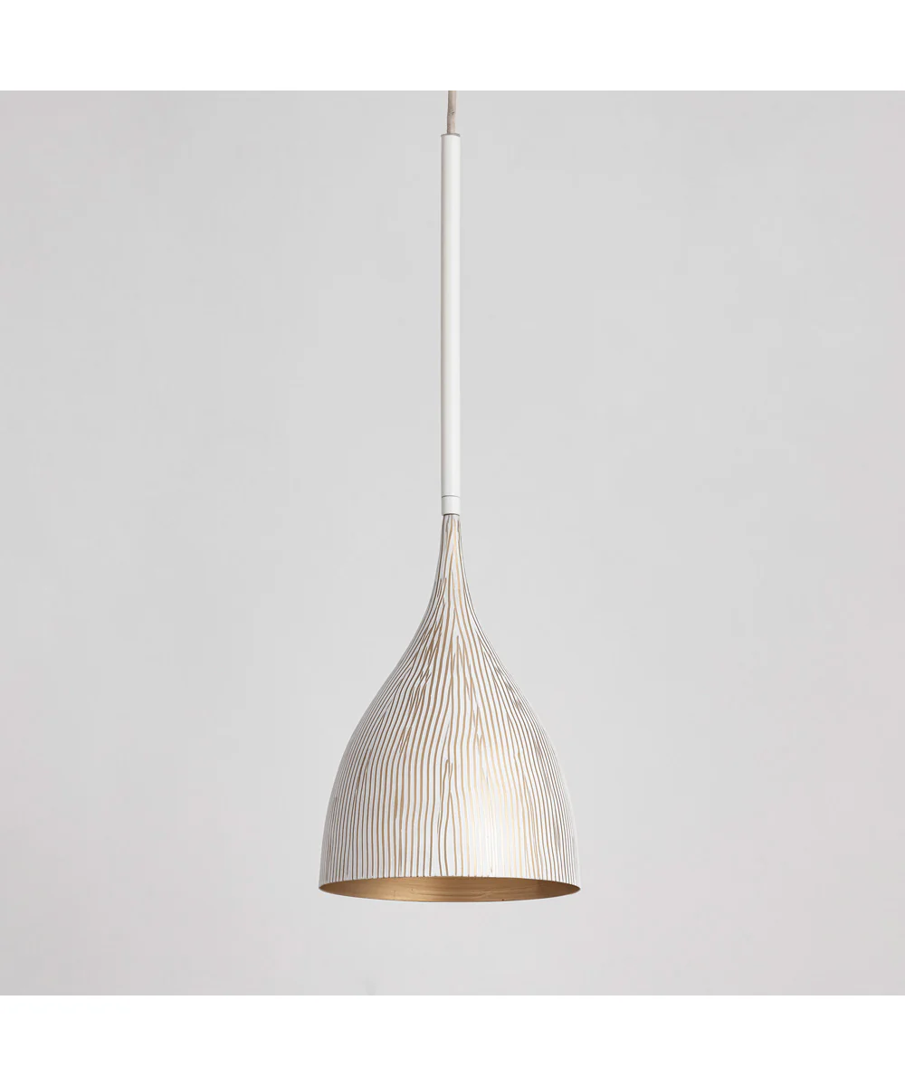 Fleur 1-Light Mini Pendant White/Gold - Image 2
