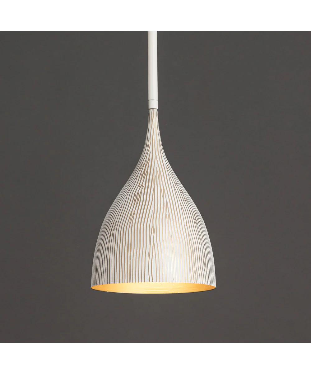Fleur 1-Light Mini Pendant White/Gold - Image 3