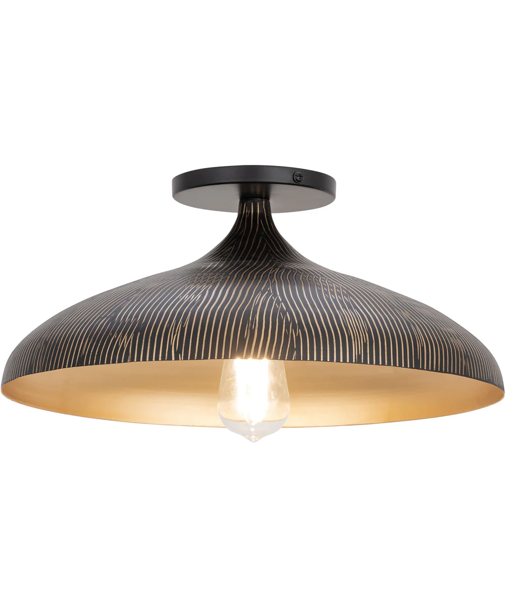 Fleur Flush Mount Black / Gold