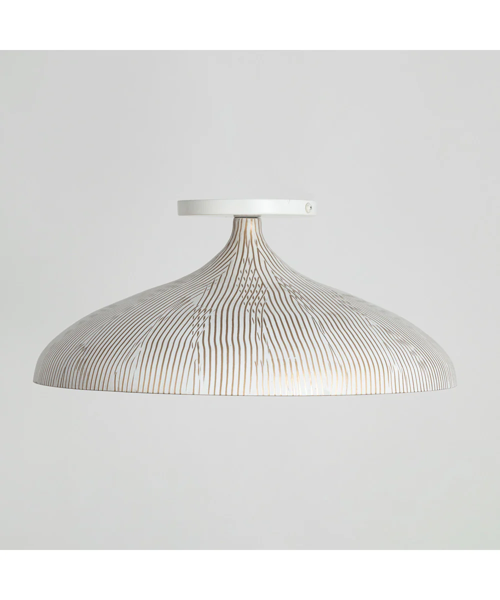 Fleur Flush Mount White/Gold - Image 2