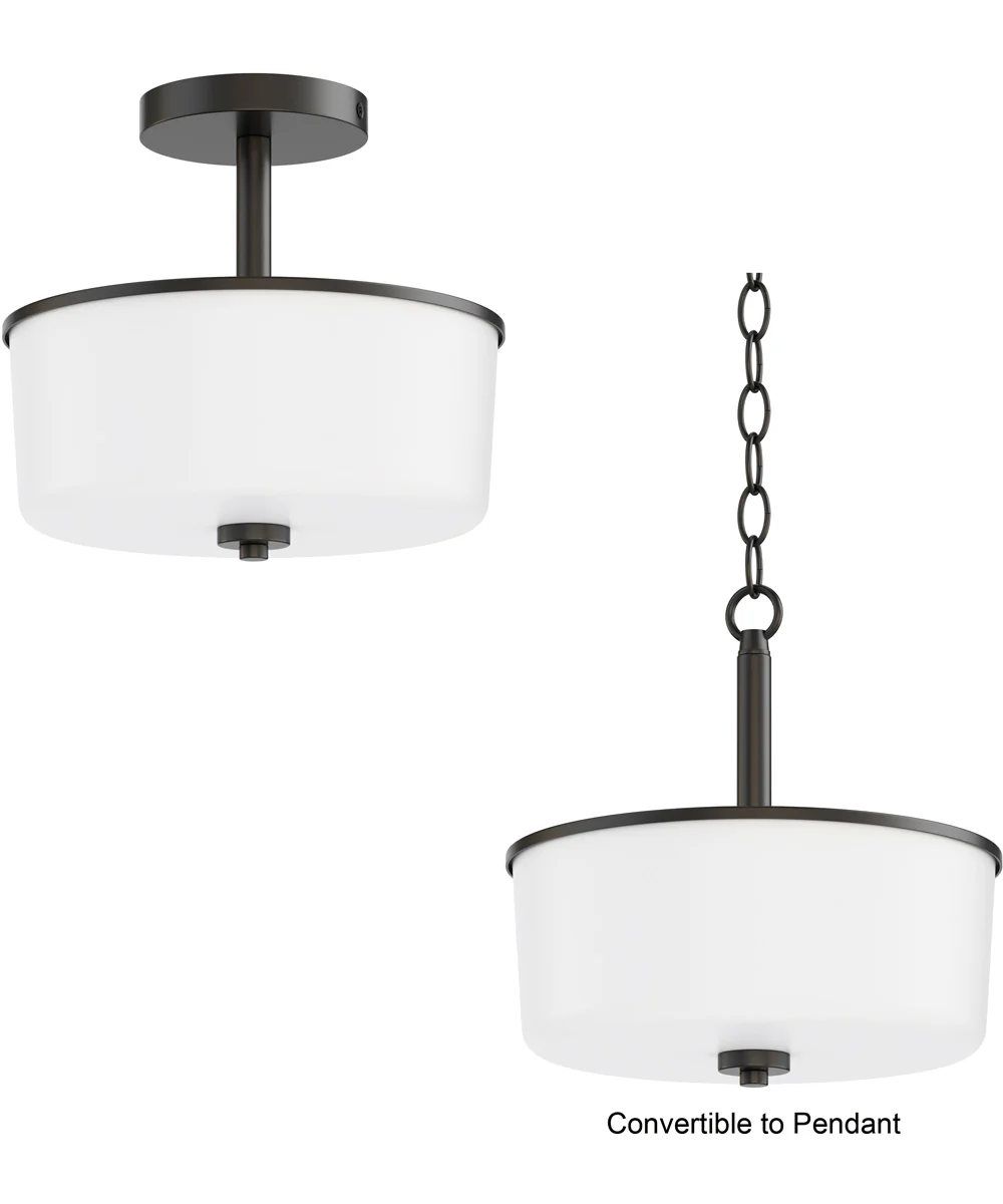 Fuller 2-Light Semi Flush/Pendant Convertible Black - Image 2
