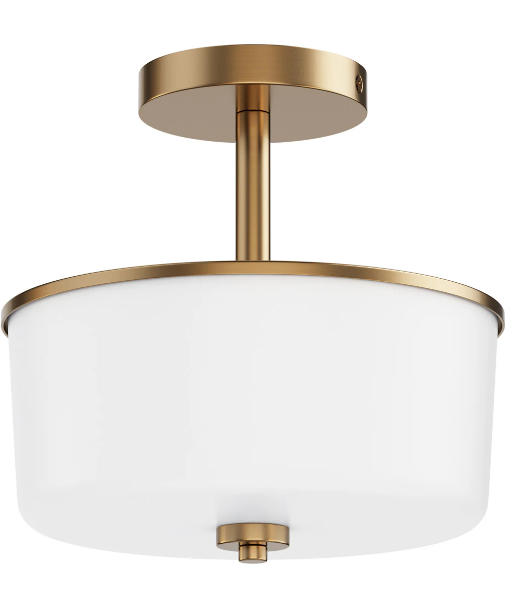 Fuller 2-Light Semi Flush/Pendant Convertible Natural Aged Brass