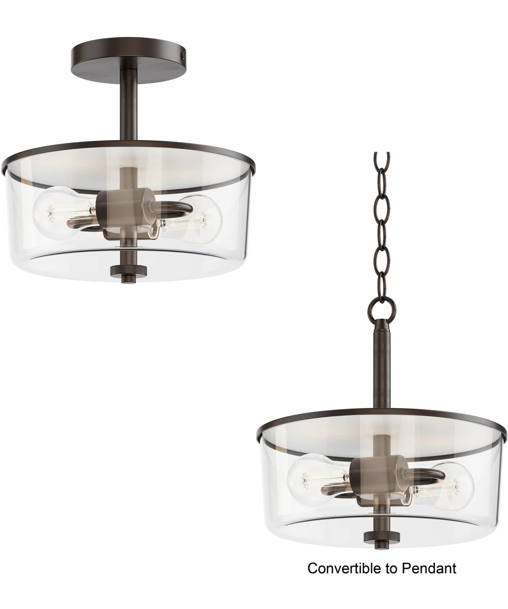 Fuller 2-Light Semi Flush/Pendant Convertible Oil Rubbed Bronze - Image 2