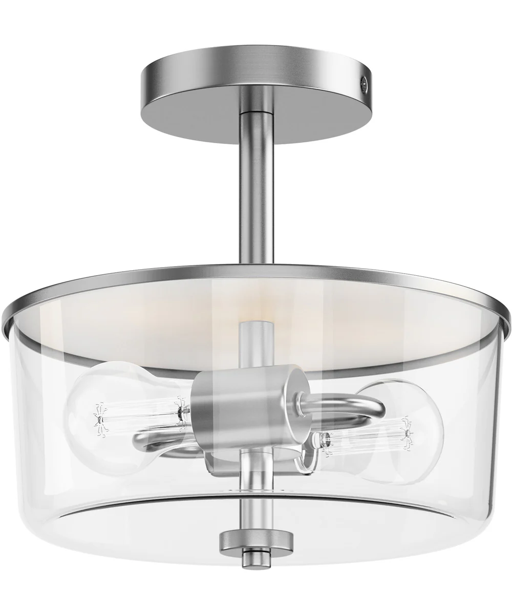 Fuller 2-Light Semi Flush/Pendant Convertible Satin Nickel