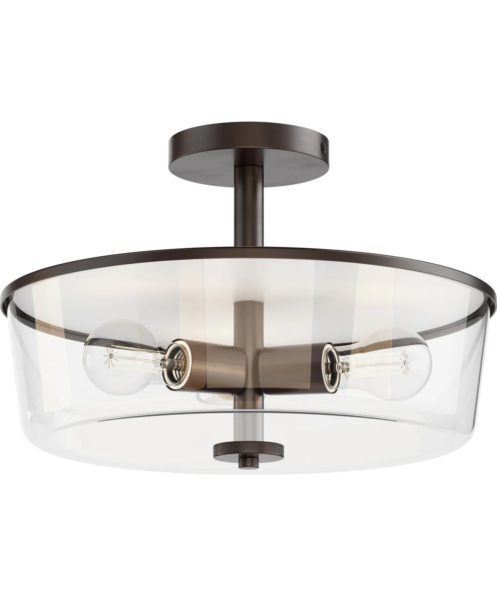 Fuller 3-Light Semi Flush/Pendant Convertible Oil Rubbed Bronze
