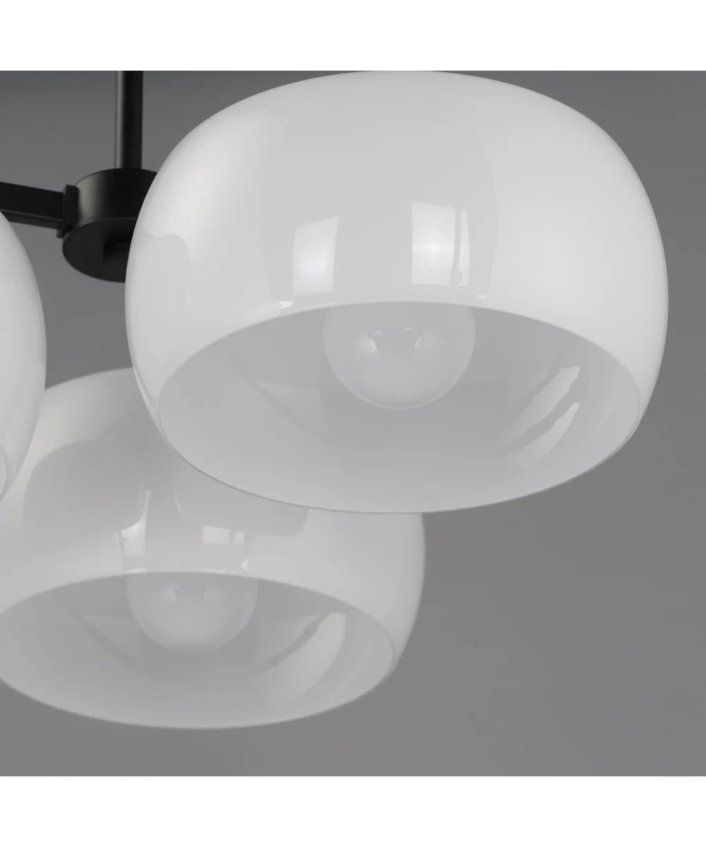 Glazed 3-Light Chandelier White / Black - Image 5