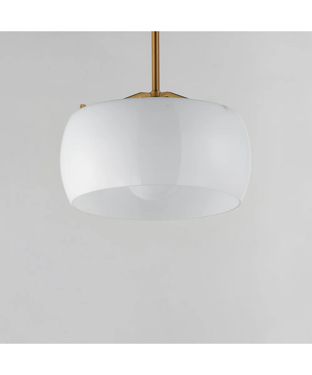 Glazed Single Pendant White/Natural Aged Brass - Image 4