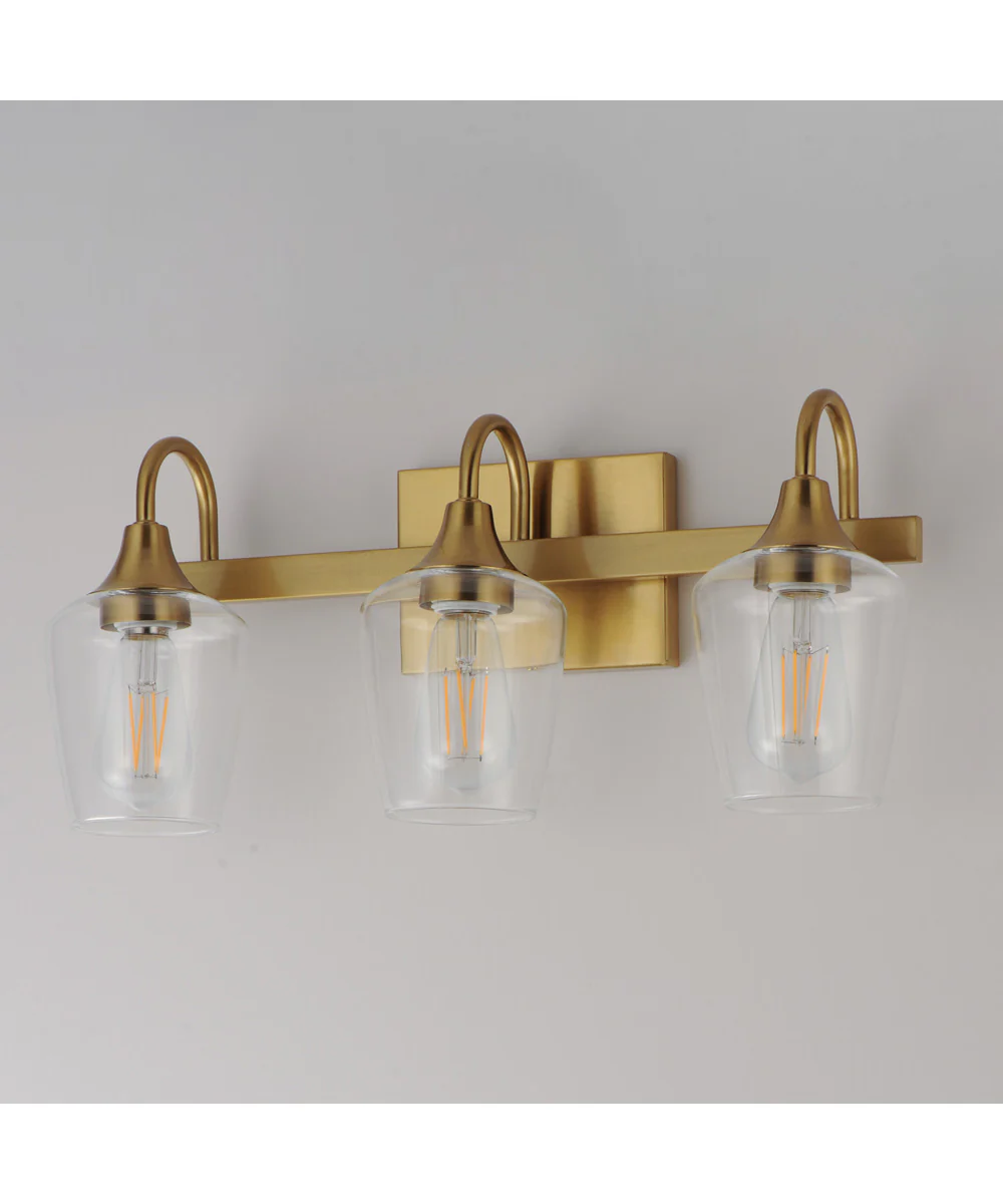 Goblet 3-Light Wall sconce Natural Aged Brass - Image 2