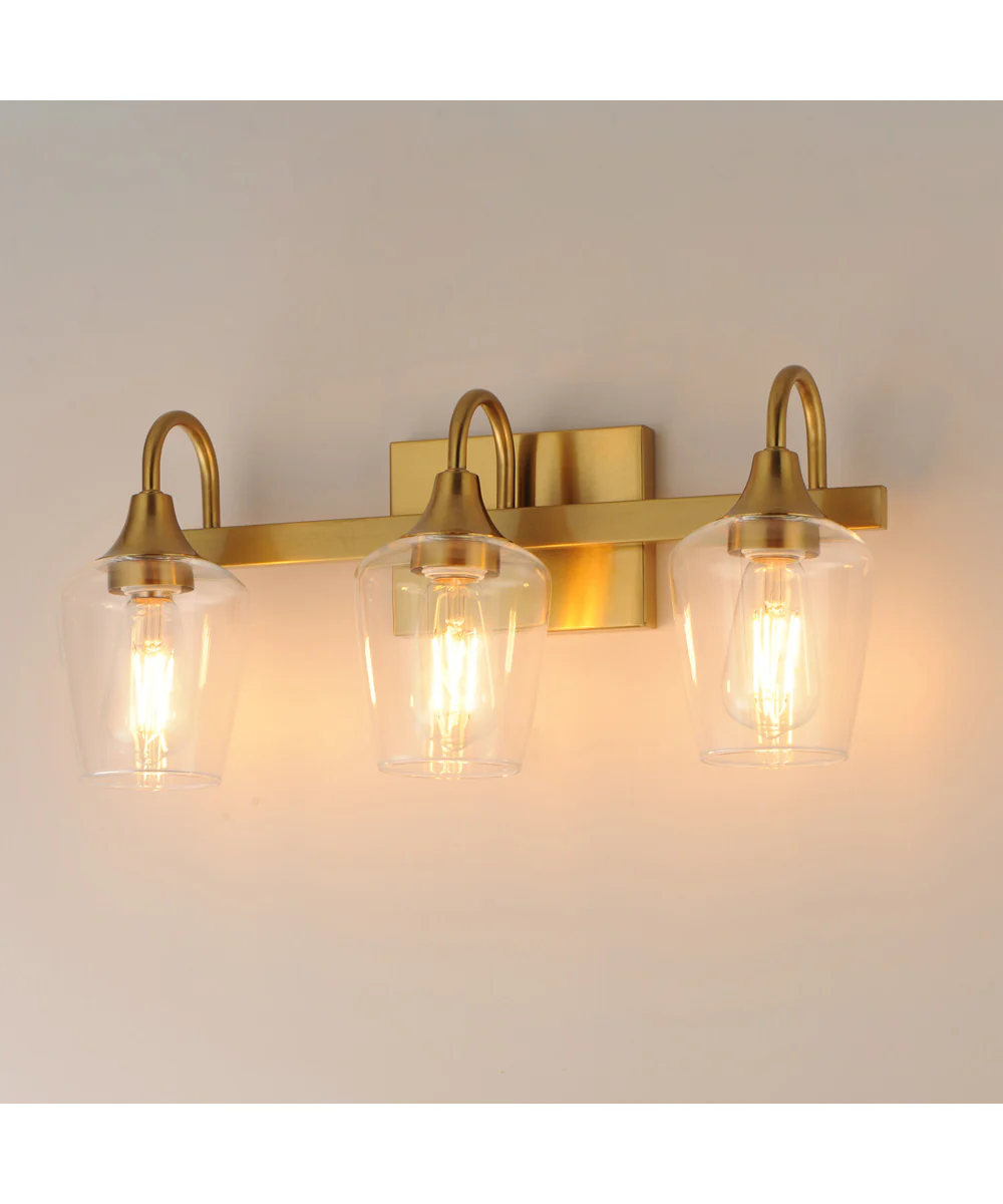 Goblet 3-Light Wall sconce Natural Aged Brass - Image 3