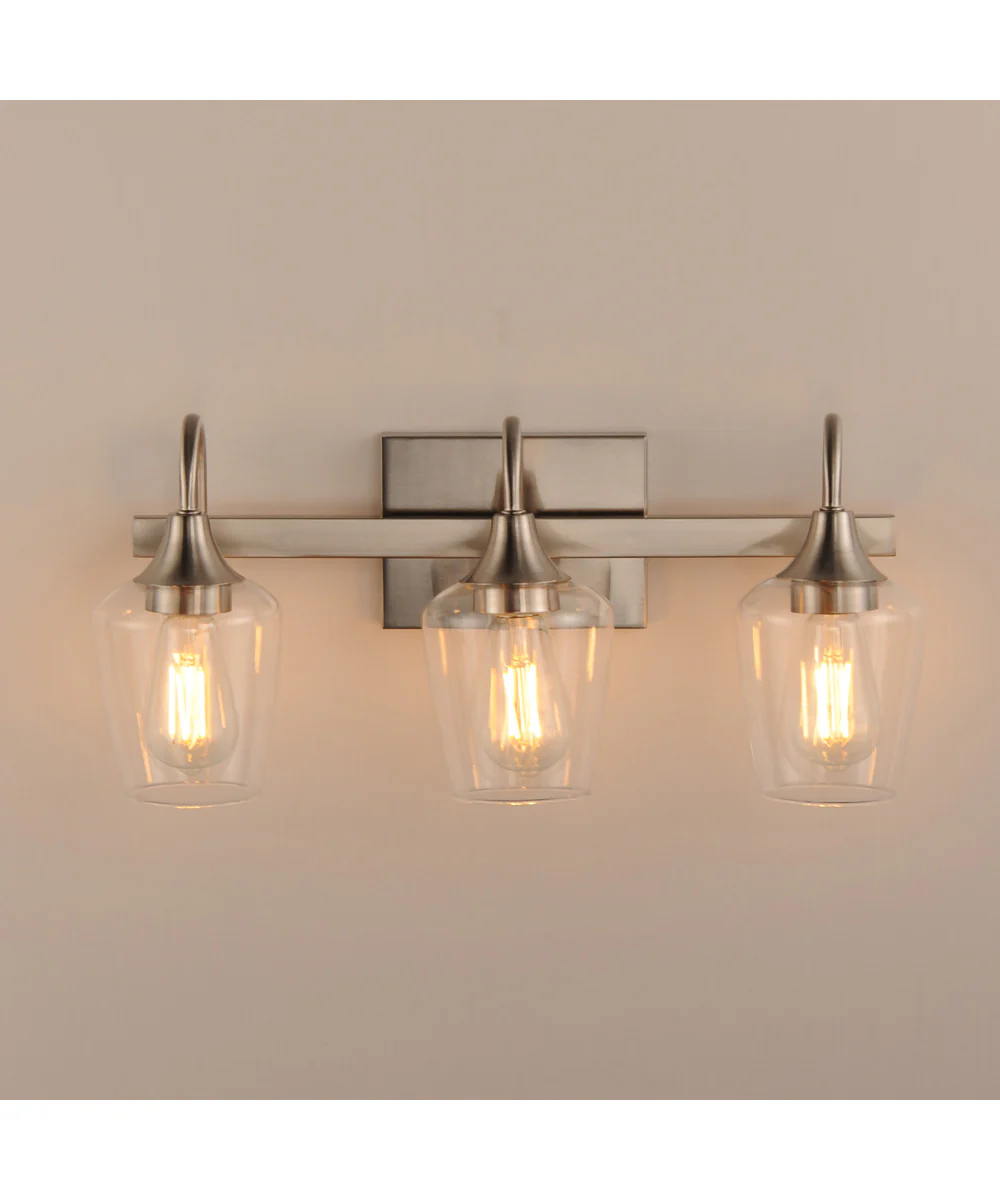 Goblet 3-Light Wall sconce Satin Nickel - Image 3