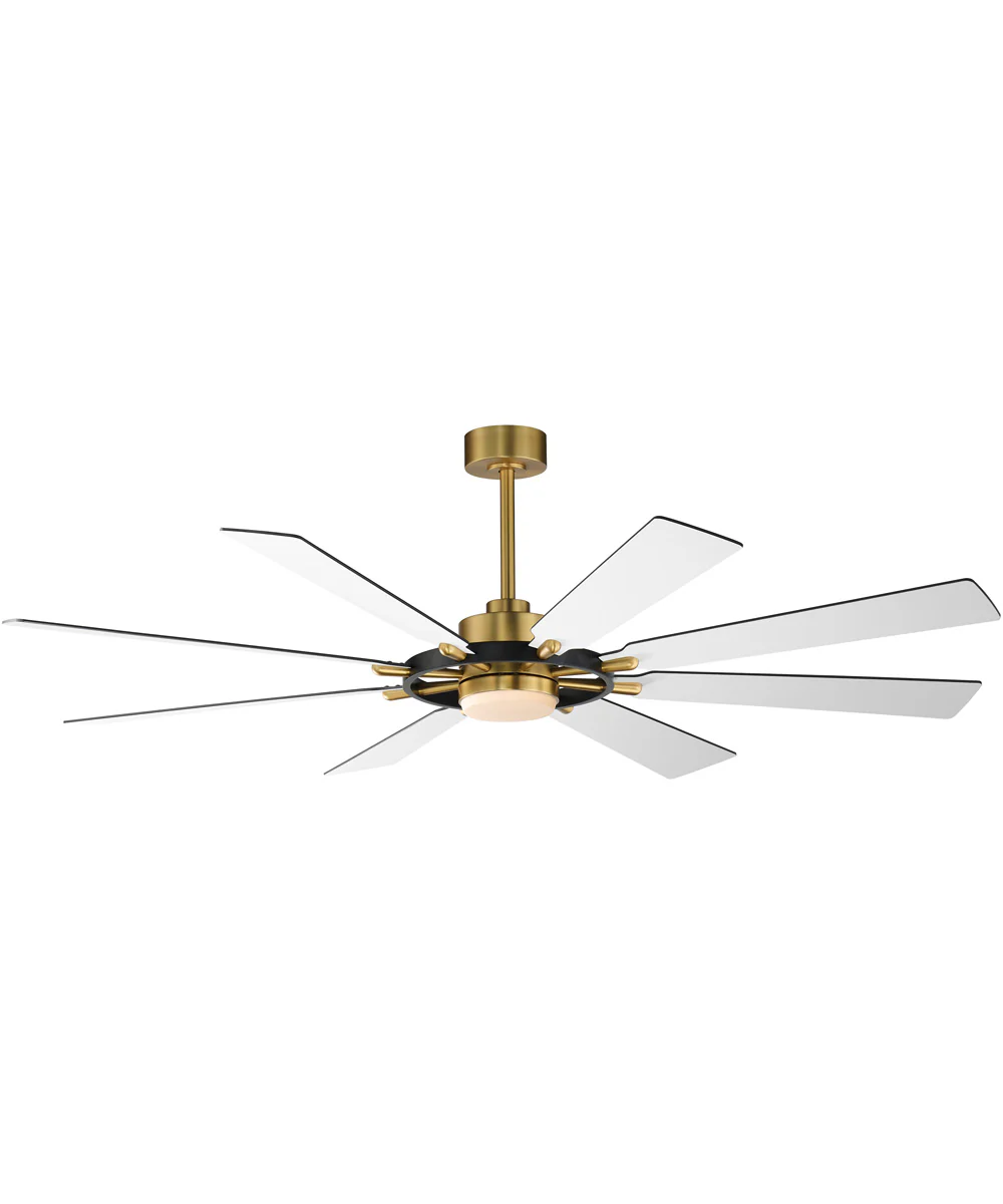 Helm 72 inch Indoor Fan w LED Light Kit Black / Natural Aged Brass - Image 3