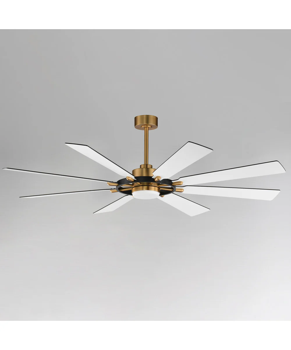 Helm 72 inch Indoor Fan w LED Light Kit Black / Natural Aged Brass - Image 4