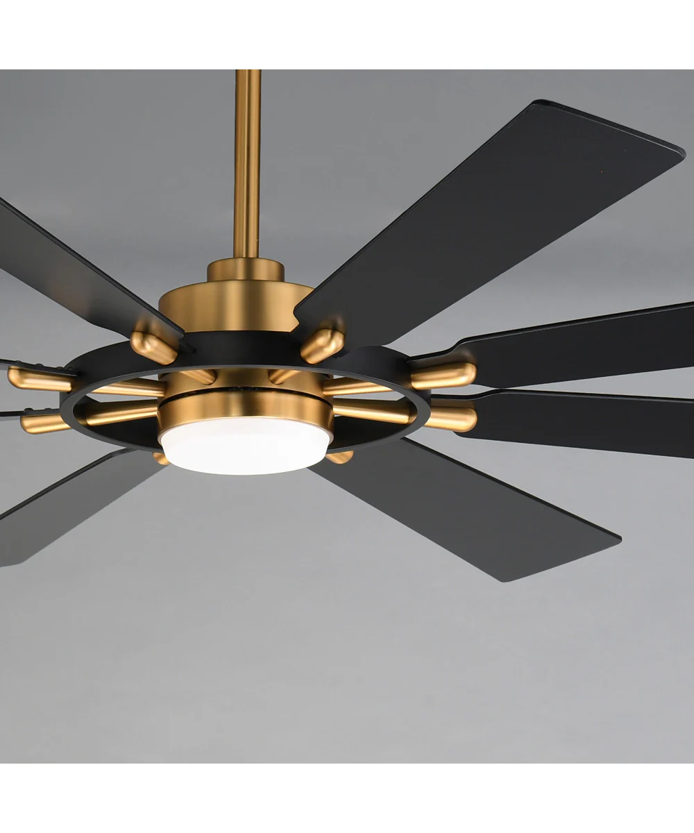 Helm 72 inch Indoor Fan w LED Light Kit Black / Natural Aged Brass - Image 5