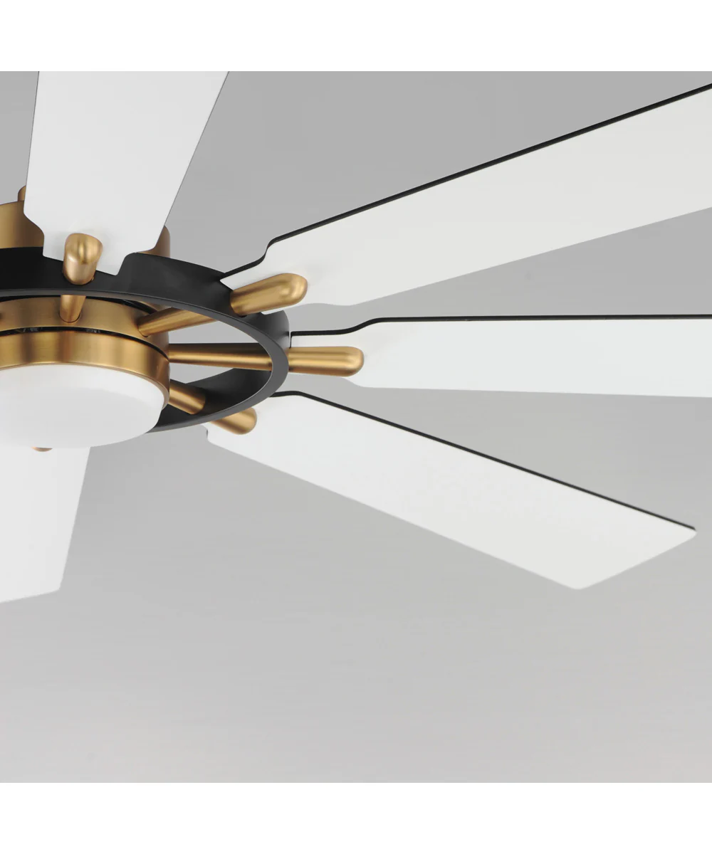 Helm 72 inch Indoor Fan w LED Light Kit Black / Natural Aged Brass - Image 6