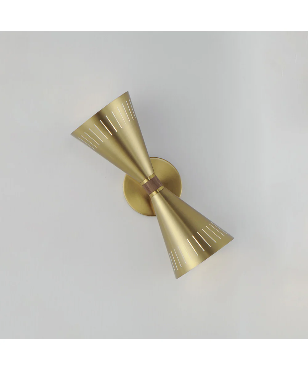 Helsinki 2-Light Wall Sconce Natural Aged Brass - Image 2
