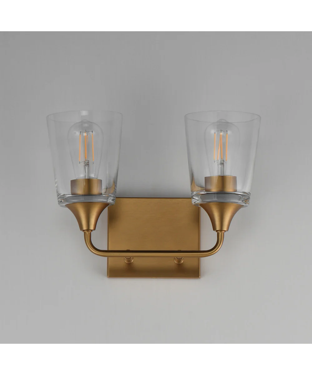 Hudson 2-Light Bath Vanity Natural Aged Brass - Image 2