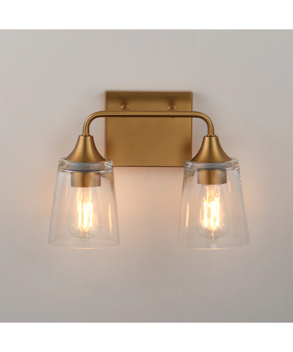 Hudson 2-Light Bath Vanity Natural Aged Brass - Image 3