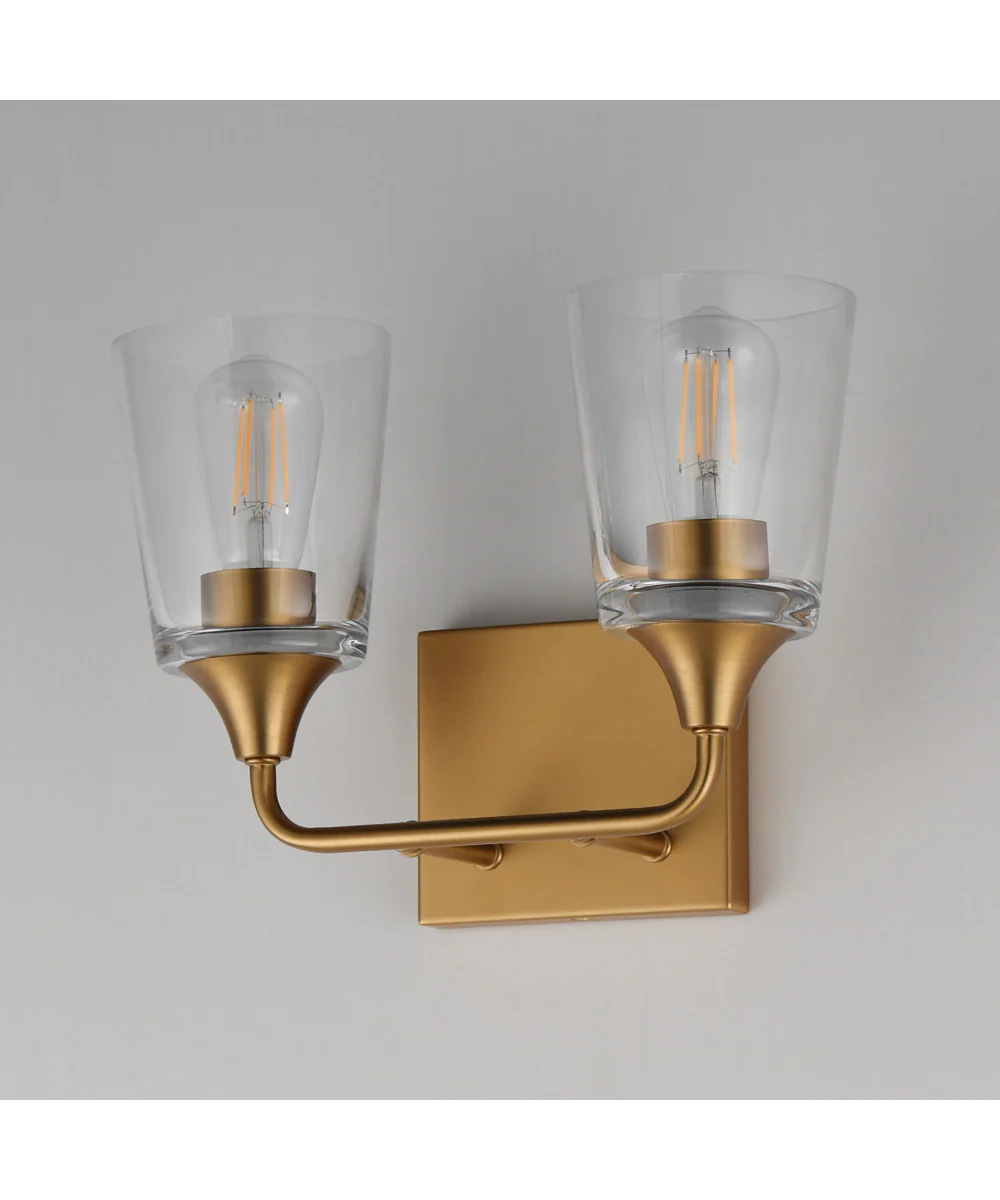 Hudson 2-Light Bath Vanity Natural Aged Brass - Image 4