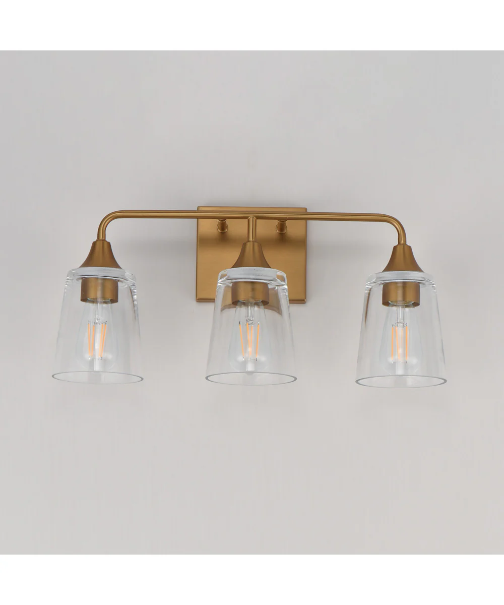 Hudson 3-Light Bath Vanity Natural Aged Brass - Image 2