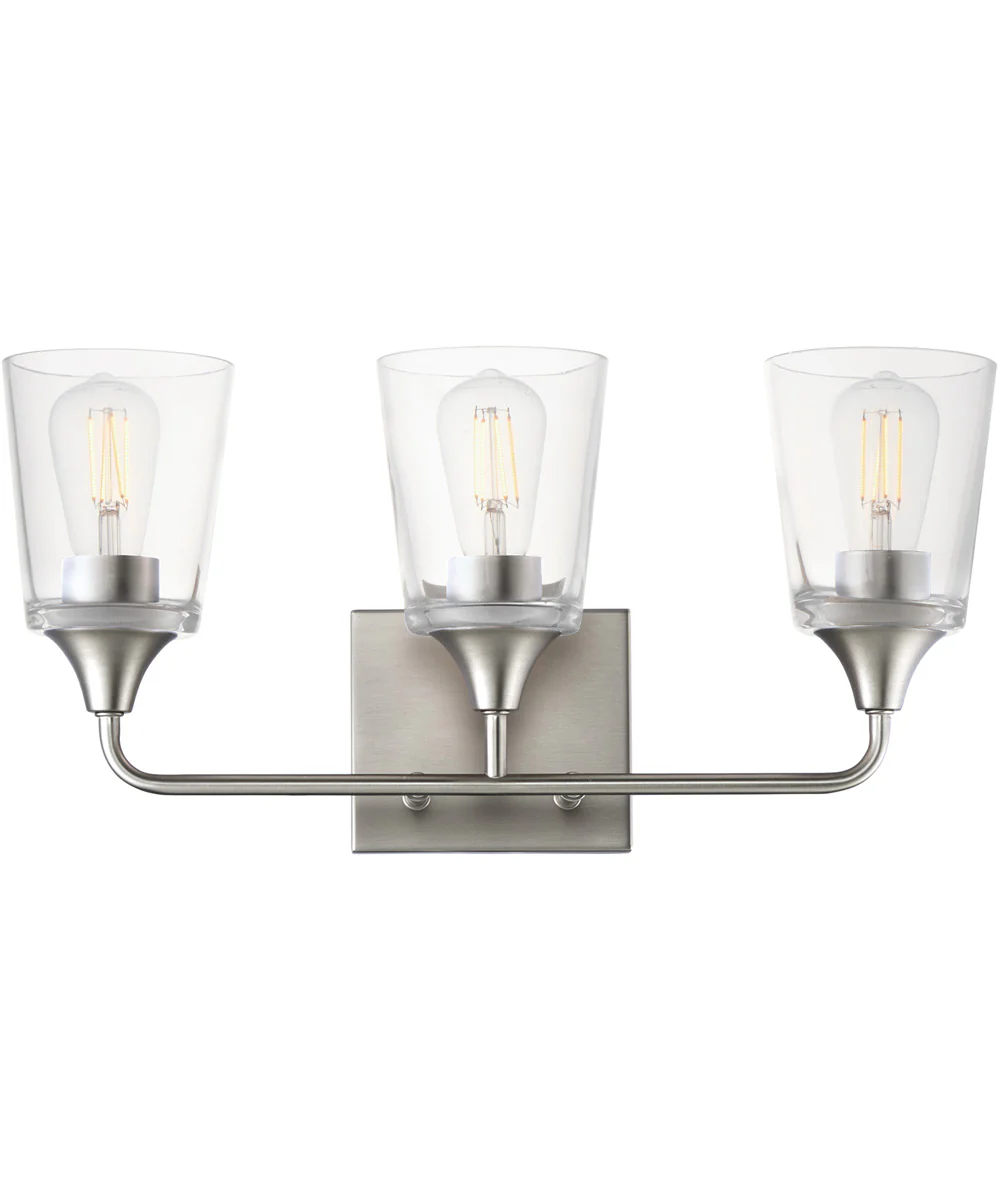 Hudson 3-Light Bath Vanity Satin Nickel