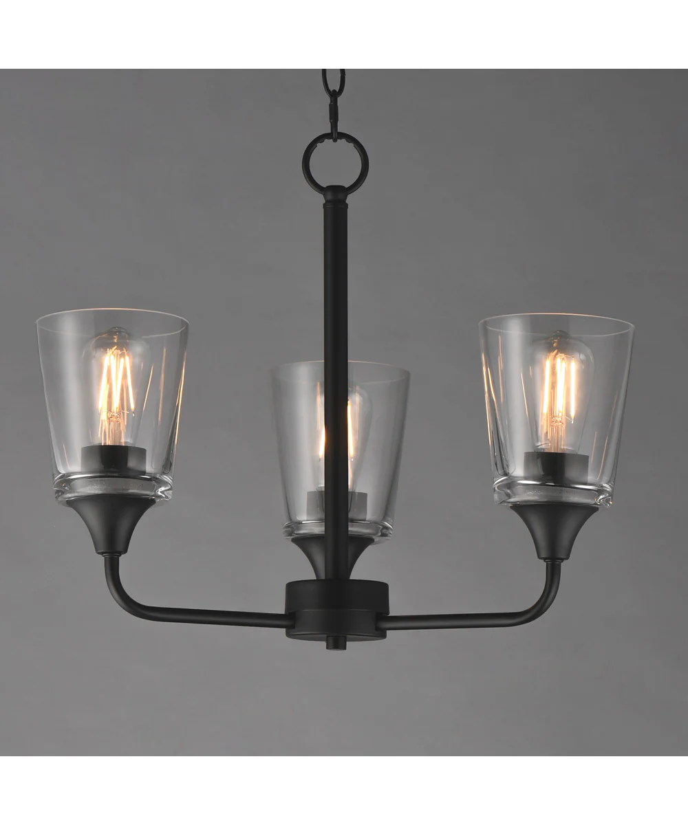 Hudson 3-Light Chandelier Black - Image 2