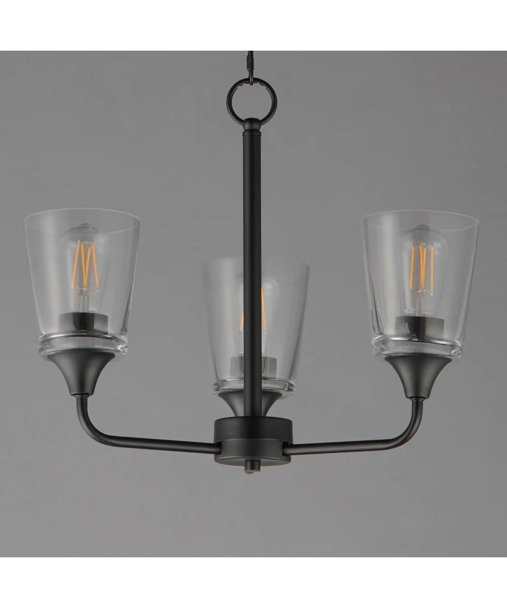 Hudson 3-Light Chandelier Black - Image 3