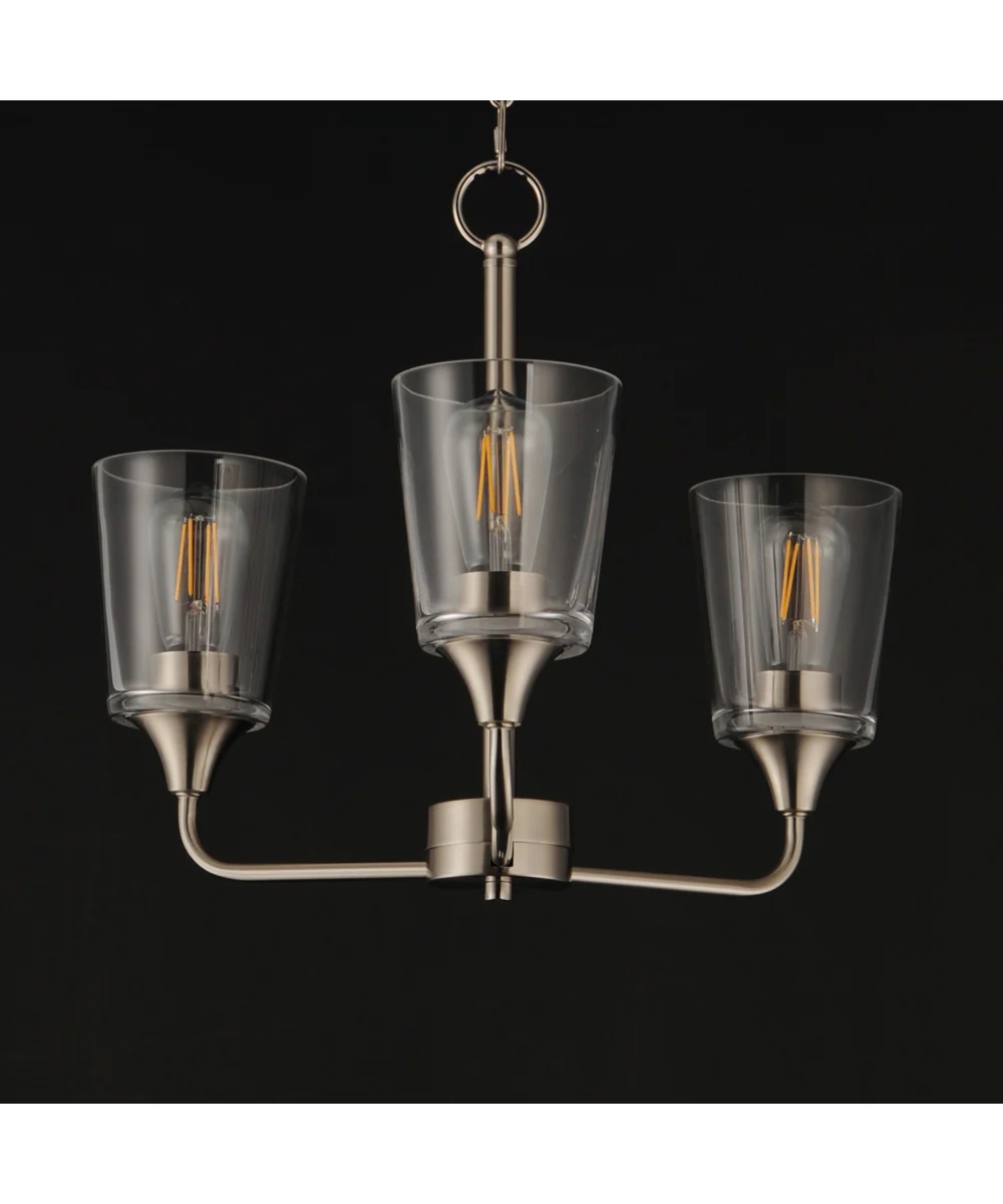 Hudson 3-Light Chandelier Satin Nickel - Image 3