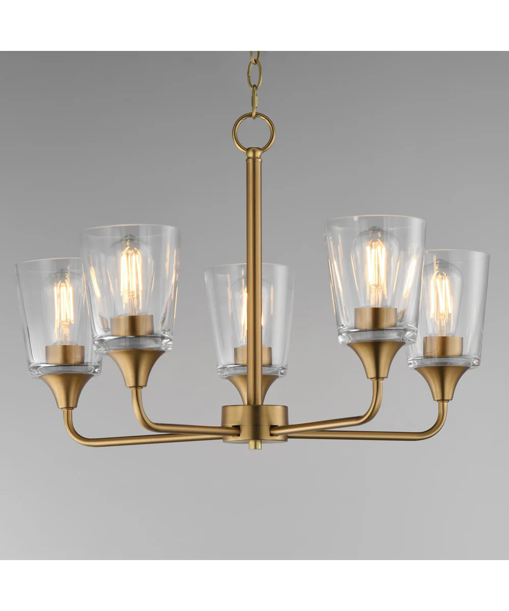 Hudson 5-Light Chandelier Natural Aged Brass - Image 2