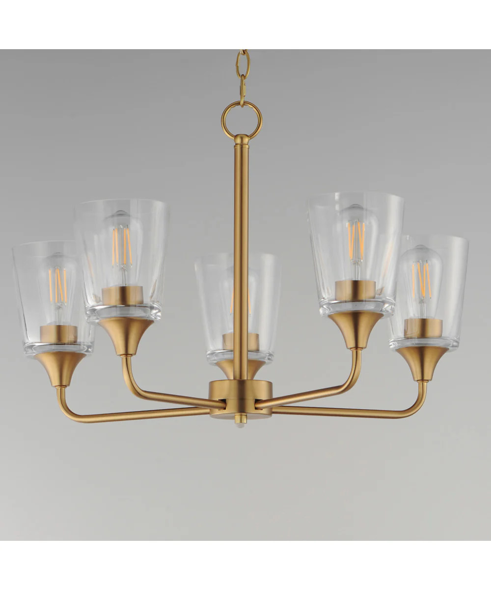Hudson 5-Light Chandelier Natural Aged Brass - Image 3
