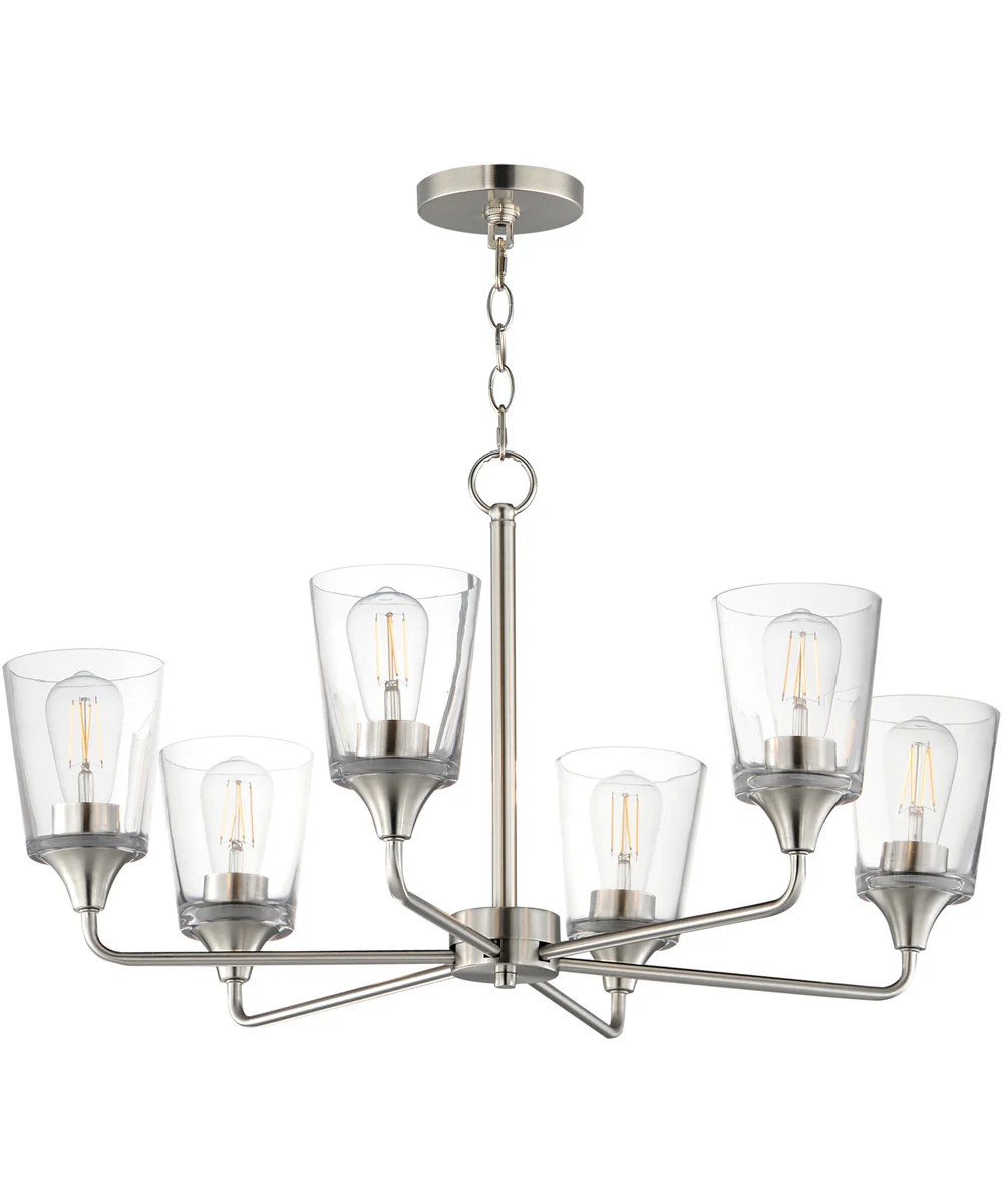 Hudson 6-Light Chandelier Satin Nickel