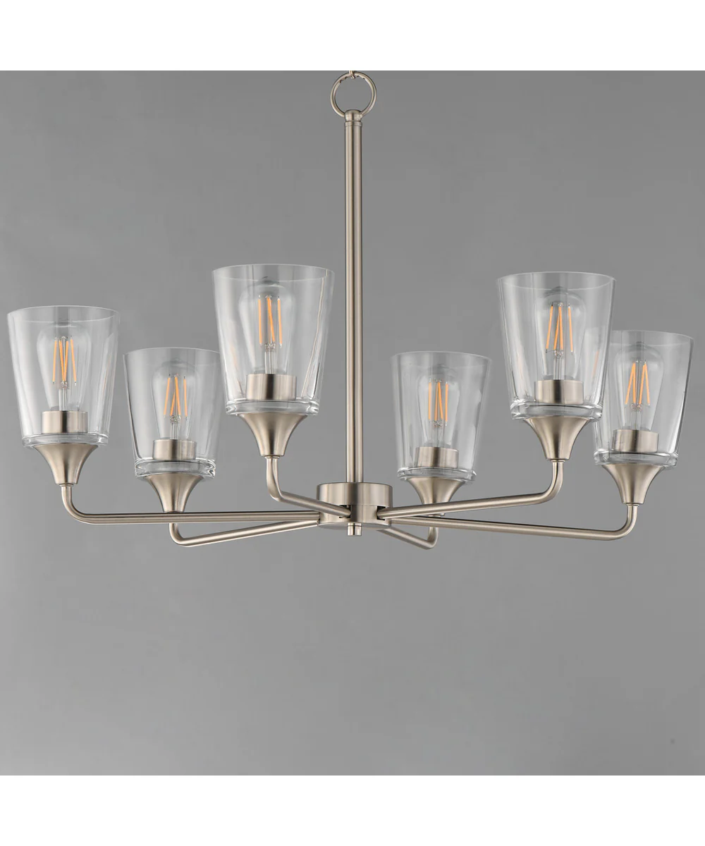 Hudson 6-Light Chandelier Satin Nickel - Image 2
