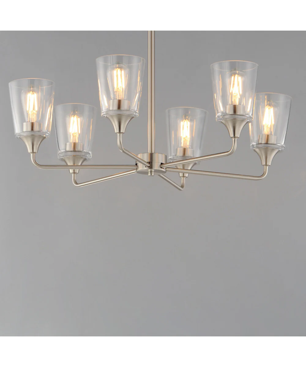 Hudson 6-Light Chandelier Satin Nickel - Image 3