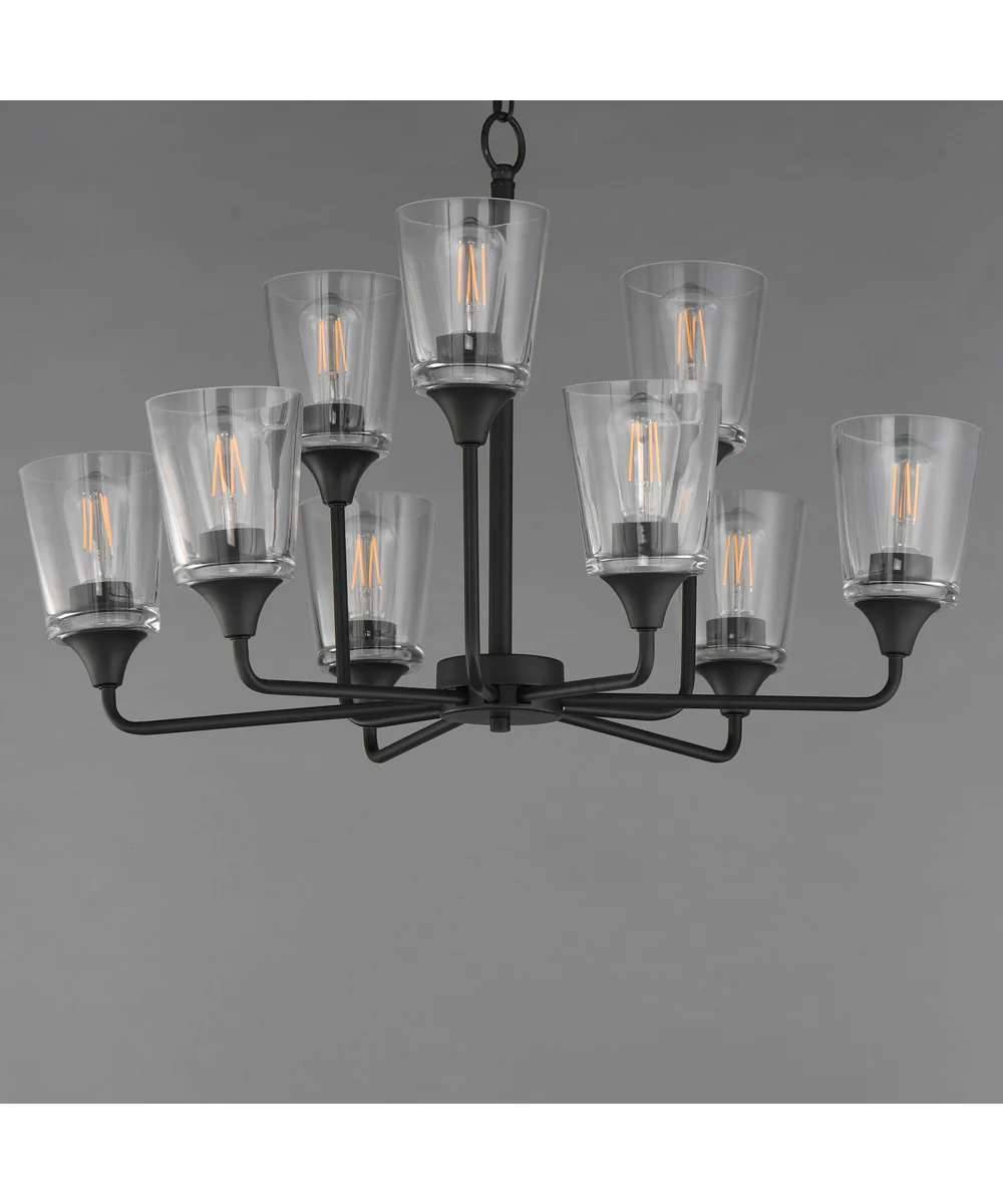 Hudson 9-Light Two-Tier Chandelier Black - Image 3